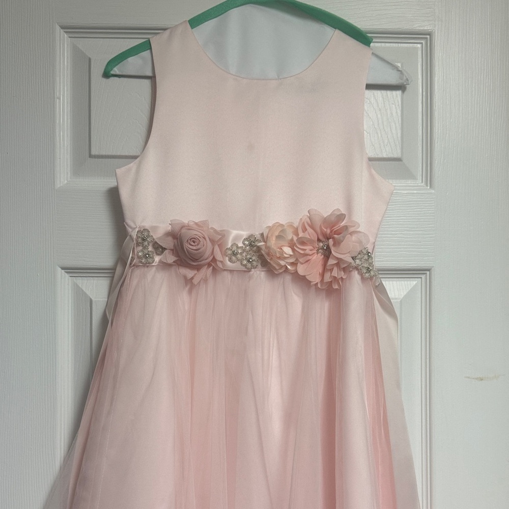 Elegant Pink Floral Kids Dress